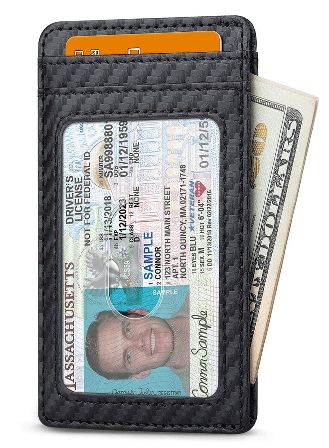 Buffway Mens Slim Wallet, Minimalist Thin Front Pocket Leather Credit Card Holder with RFID Blocking for Work Travel - Atlanta Black - Image 2